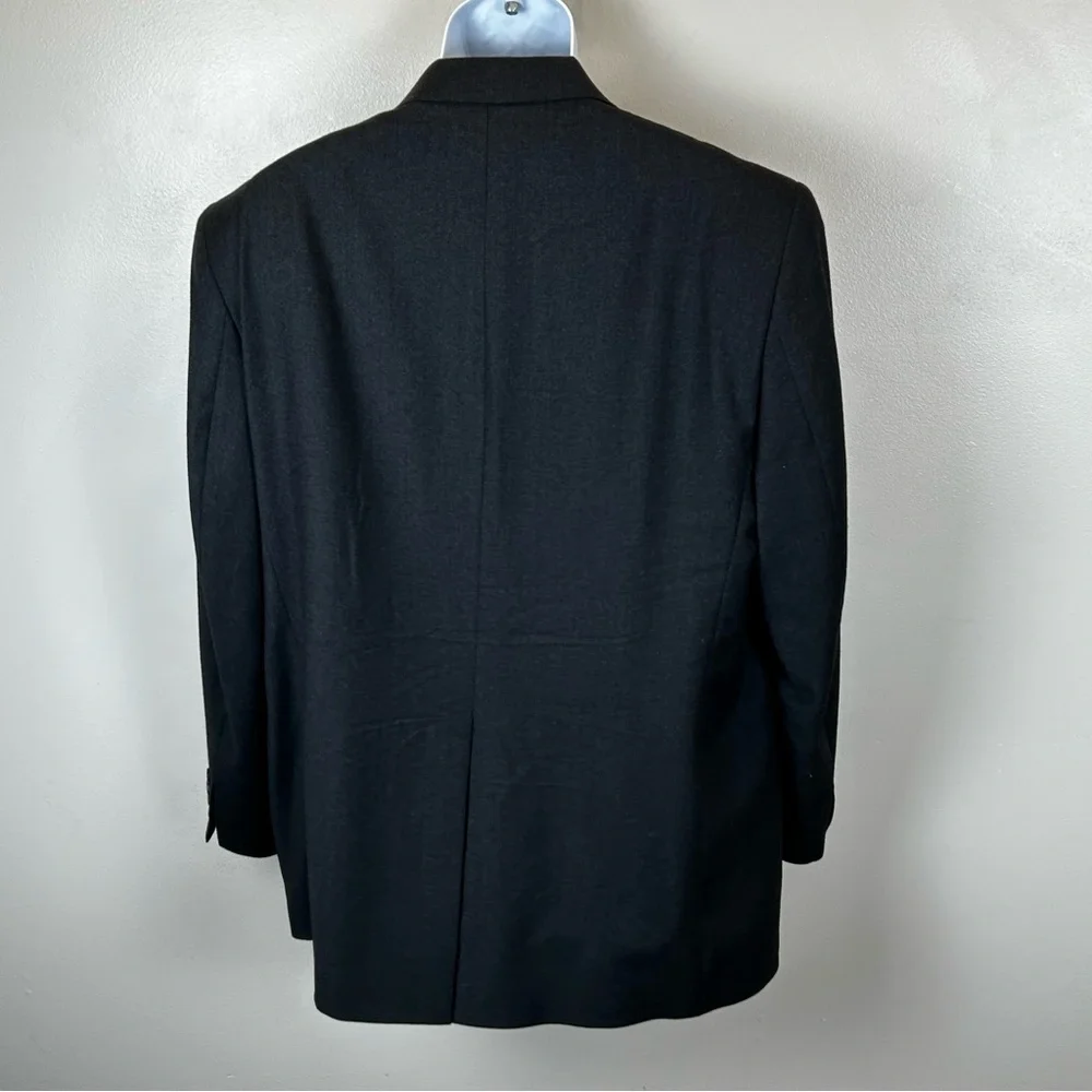 Chaps Ralph Lauren Blazer Mens 46R‎ Charcoal Gray Wool VTG Sport Coat 2 Button